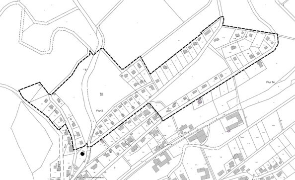 Geltungsbereich der 1. Änderung des Bebauungsplanes Nr 1, Stadtteil Nieder-Werbe