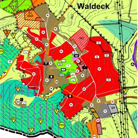 Flächennutzungsplan Waldeck-Salzäcker - räumlicher Geltungsbereich 1 und 2